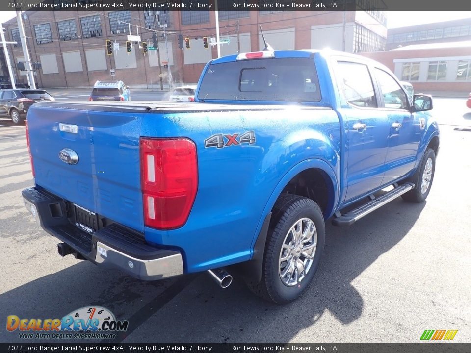 2022 Ford Ranger Lariat SuperCrew 4x4 Velocity Blue Metallic / Ebony Photo #8