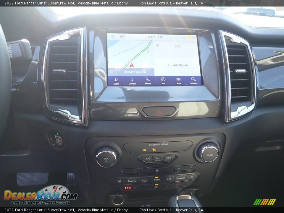 2022 Ford Ranger Lariat SuperCrew 4x4 Velocity Blue Metallic / Ebony Photo #16