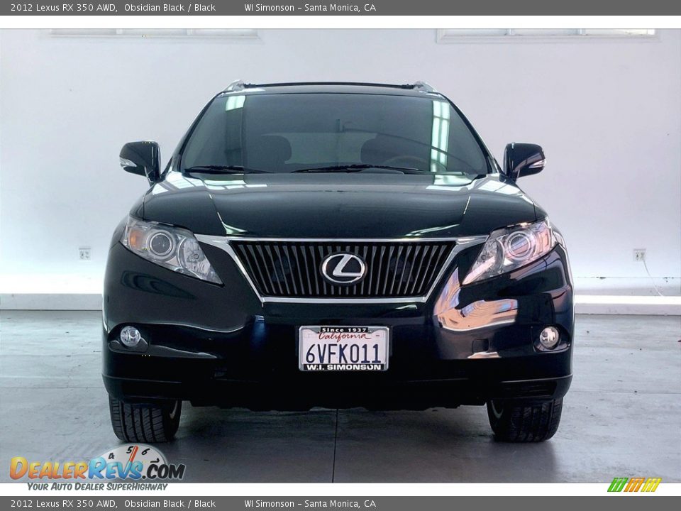 2012 Lexus RX 350 AWD Obsidian Black / Black Photo #2