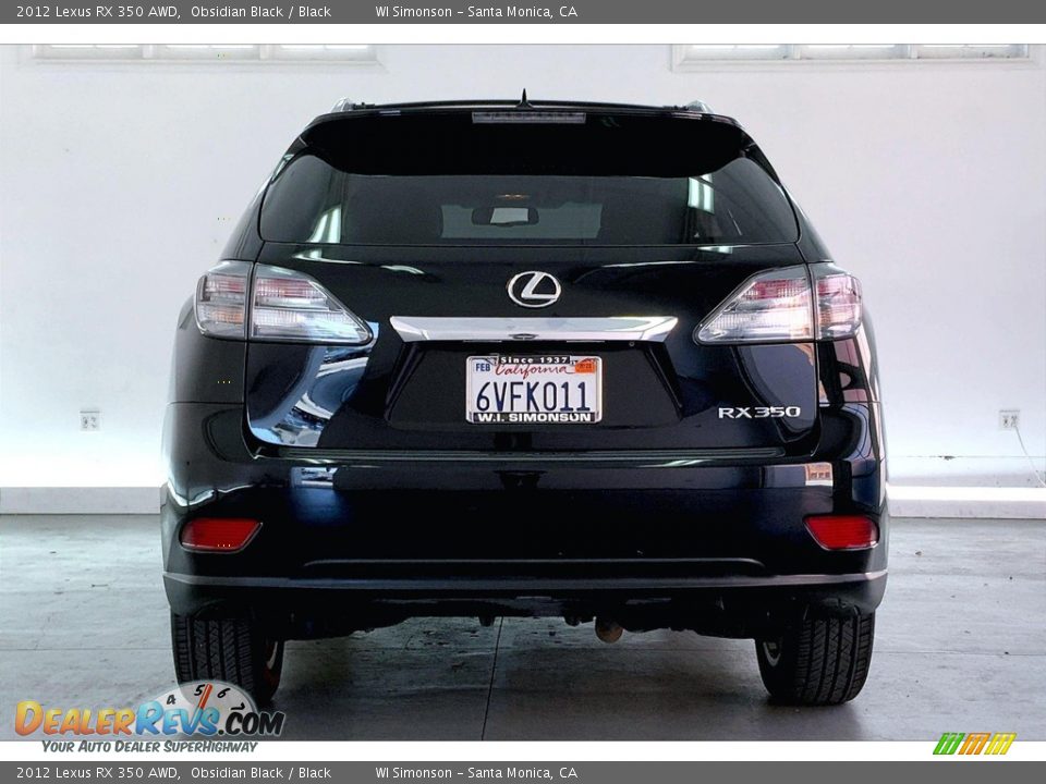 2012 Lexus RX 350 AWD Obsidian Black / Black Photo #3