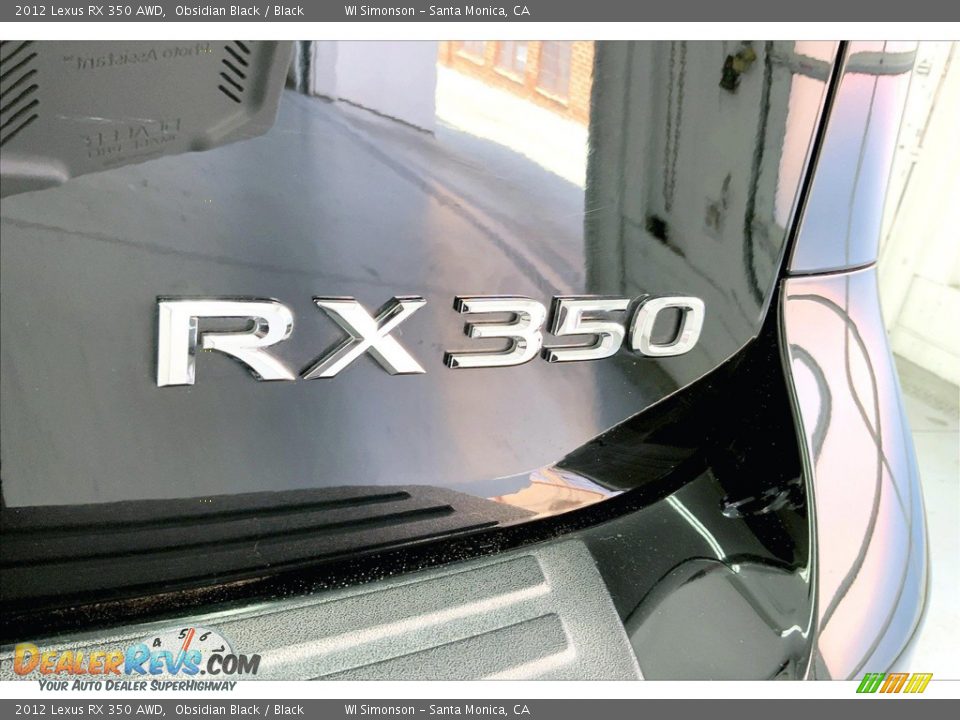 2012 Lexus RX 350 AWD Obsidian Black / Black Photo #7