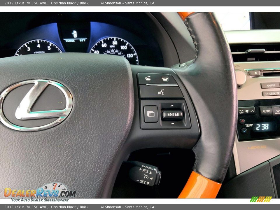 2012 Lexus RX 350 AWD Obsidian Black / Black Photo #22