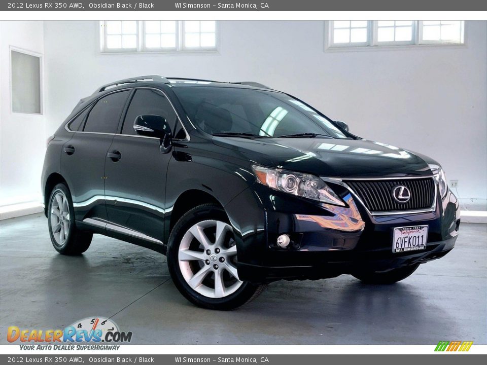 2012 Lexus RX 350 AWD Obsidian Black / Black Photo #34