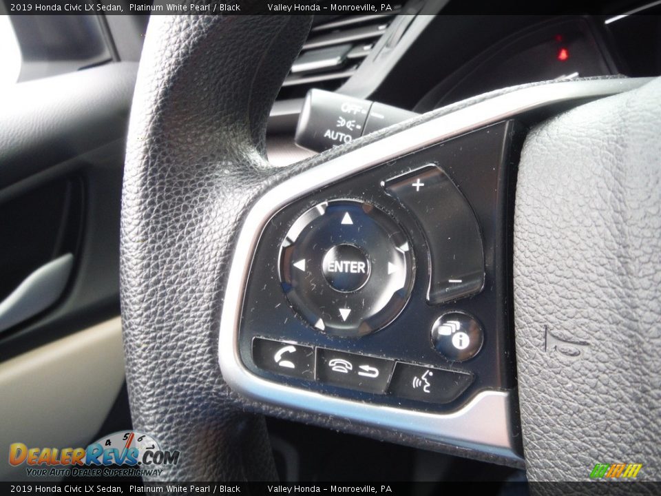 2019 Honda Civic LX Sedan Platinum White Pearl / Black Photo #20