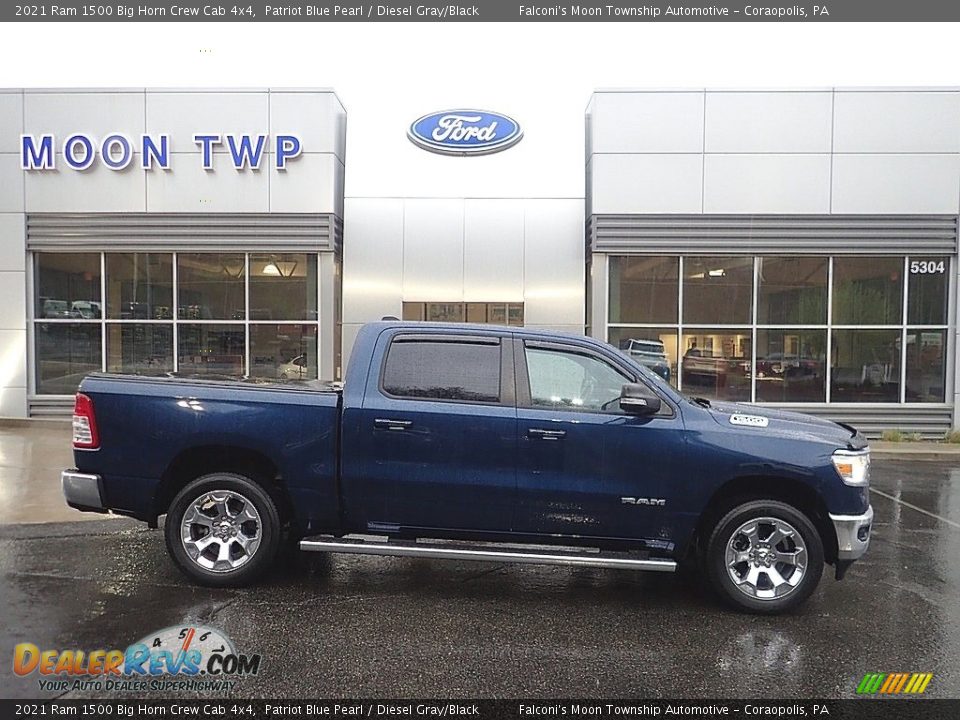 2021 Ram 1500 Big Horn Crew Cab 4x4 Patriot Blue Pearl / Diesel Gray/Black Photo #1