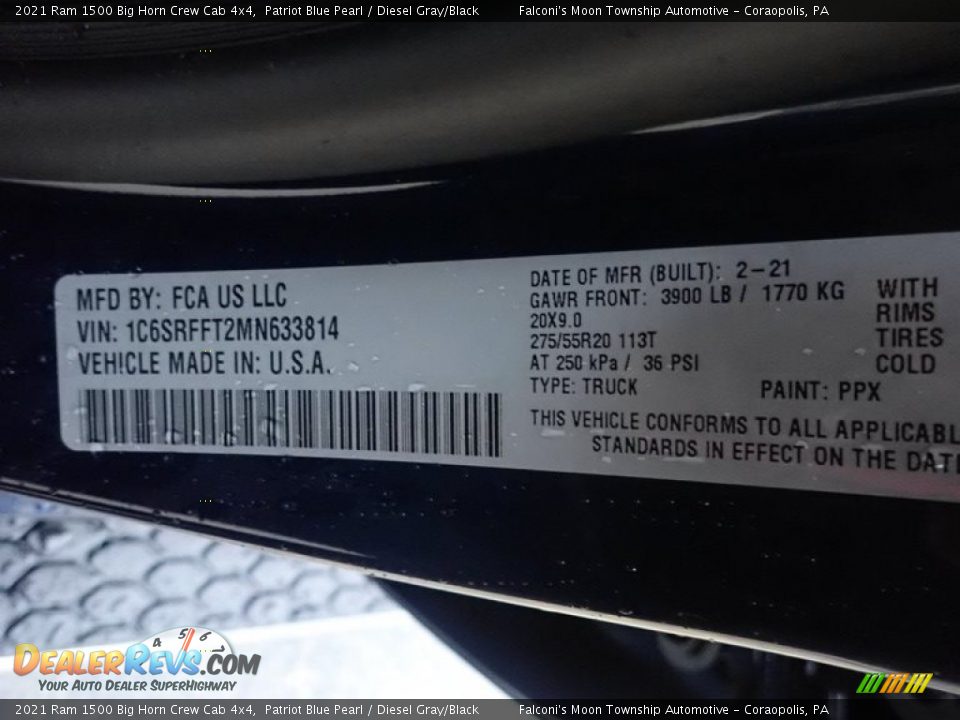 2021 Ram 1500 Big Horn Crew Cab 4x4 Patriot Blue Pearl / Diesel Gray/Black Photo #23