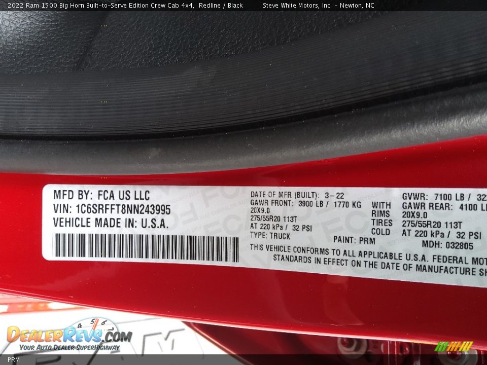 Ram Color Code PRM Redline