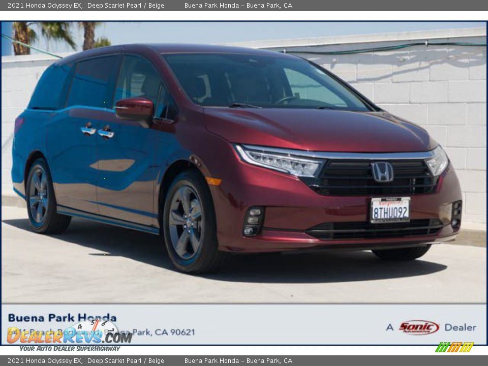 2021 Honda Odyssey EX Deep Scarlet Pearl / Beige Photo #1