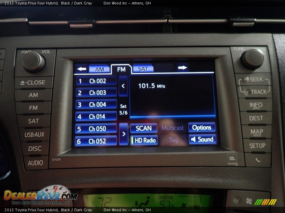 2013 Toyota Prius Four Hybrid Black / Dark Gray Photo #27