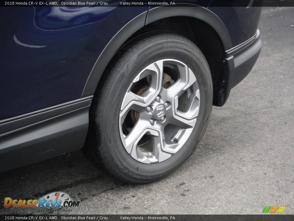 2018 Honda CR-V EX-L AWD Obsidian Blue Pearl / Gray Photo #4