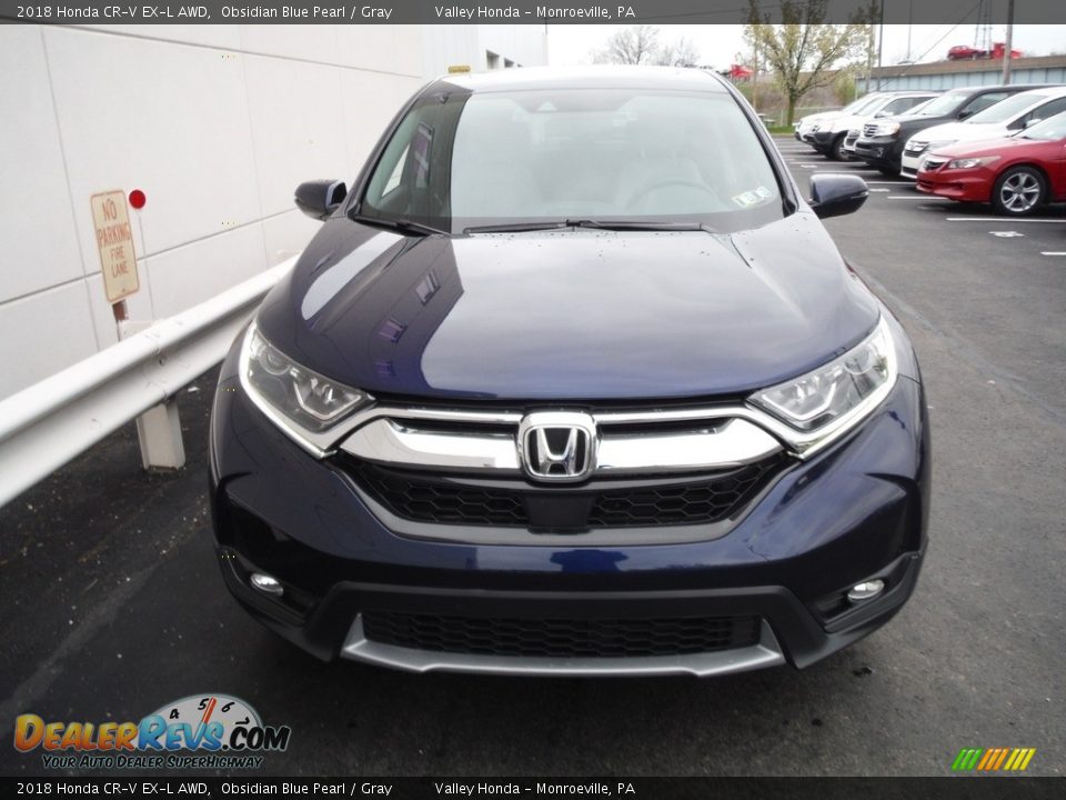 2018 Honda CR-V EX-L AWD Obsidian Blue Pearl / Gray Photo #5