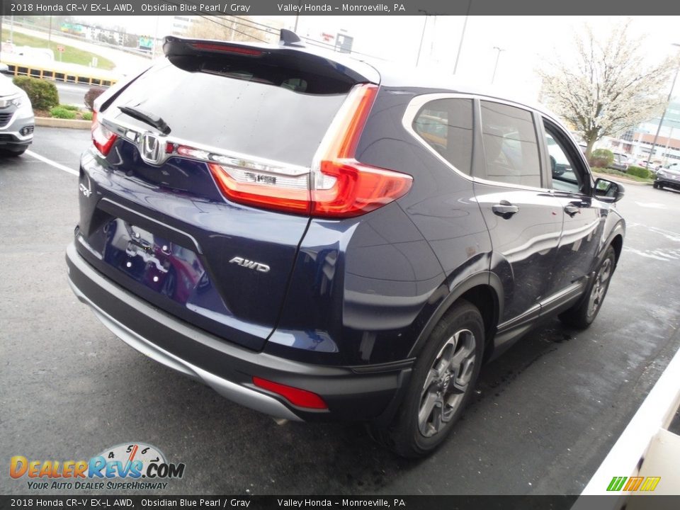 2018 Honda CR-V EX-L AWD Obsidian Blue Pearl / Gray Photo #7