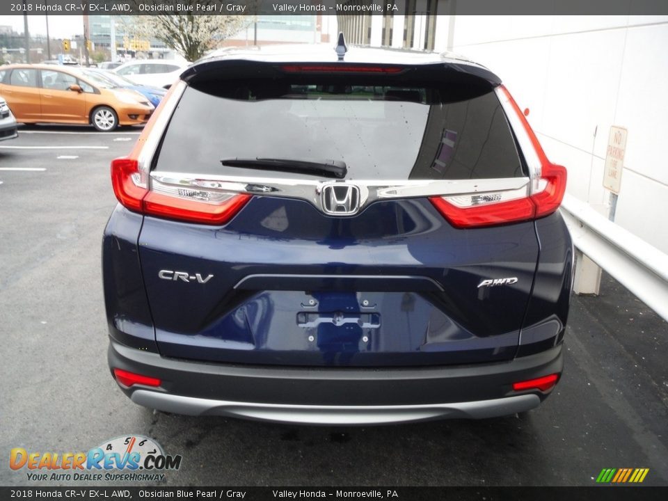 2018 Honda CR-V EX-L AWD Obsidian Blue Pearl / Gray Photo #8