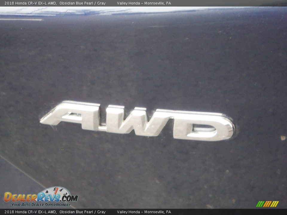 2018 Honda CR-V EX-L AWD Obsidian Blue Pearl / Gray Photo #10