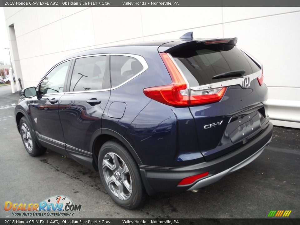 2018 Honda CR-V EX-L AWD Obsidian Blue Pearl / Gray Photo #11