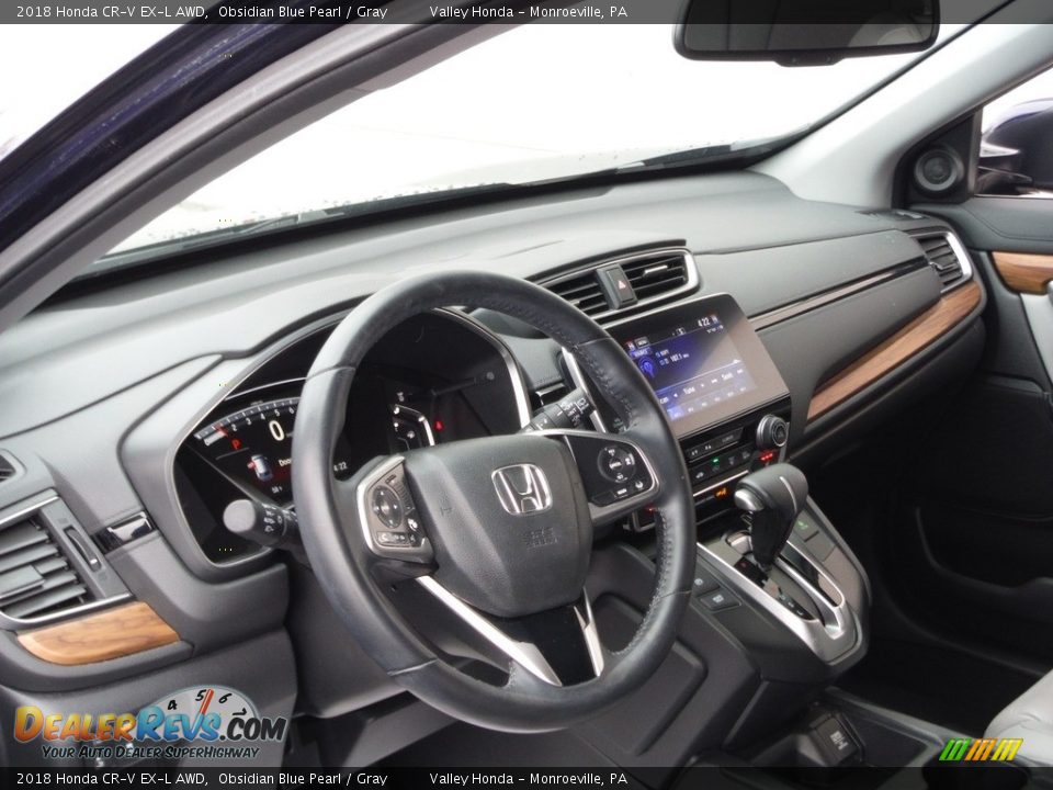 2018 Honda CR-V EX-L AWD Obsidian Blue Pearl / Gray Photo #12