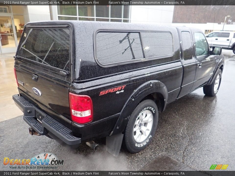 2011 Ford Ranger Sport SuperCab 4x4 Black / Medium Dark Flint Photo #2