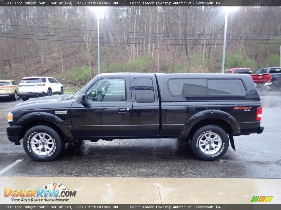 2011 Ford Ranger Sport SuperCab 4x4 Black / Medium Dark Flint Photo #5