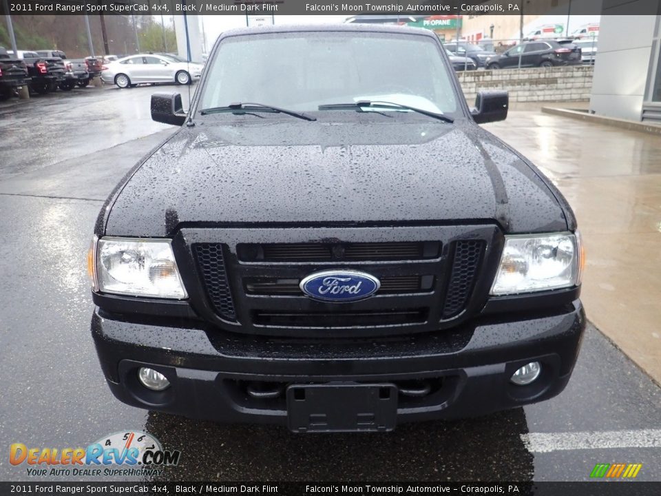 2011 Ford Ranger Sport SuperCab 4x4 Black / Medium Dark Flint Photo #7