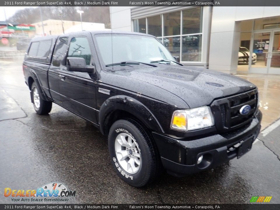 2011 Ford Ranger Sport SuperCab 4x4 Black / Medium Dark Flint Photo #8