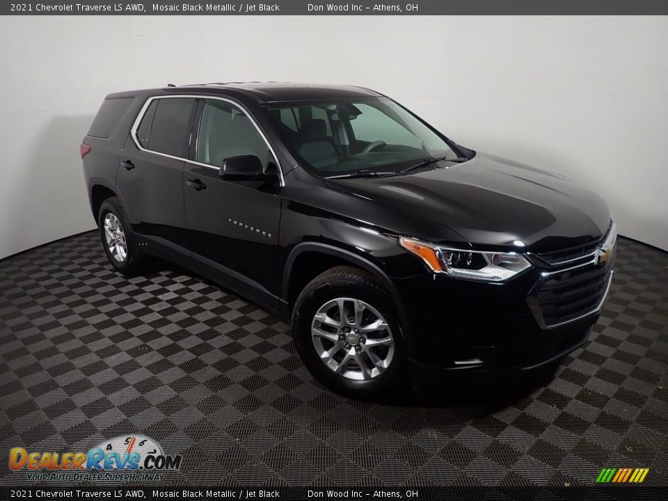 2021 Chevrolet Traverse LS AWD Mosaic Black Metallic / Jet Black Photo #3