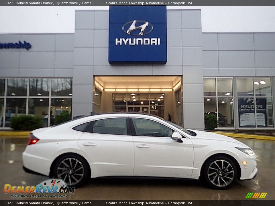 2022 Hyundai Sonata Limited Quartz White / Camel Photo #1