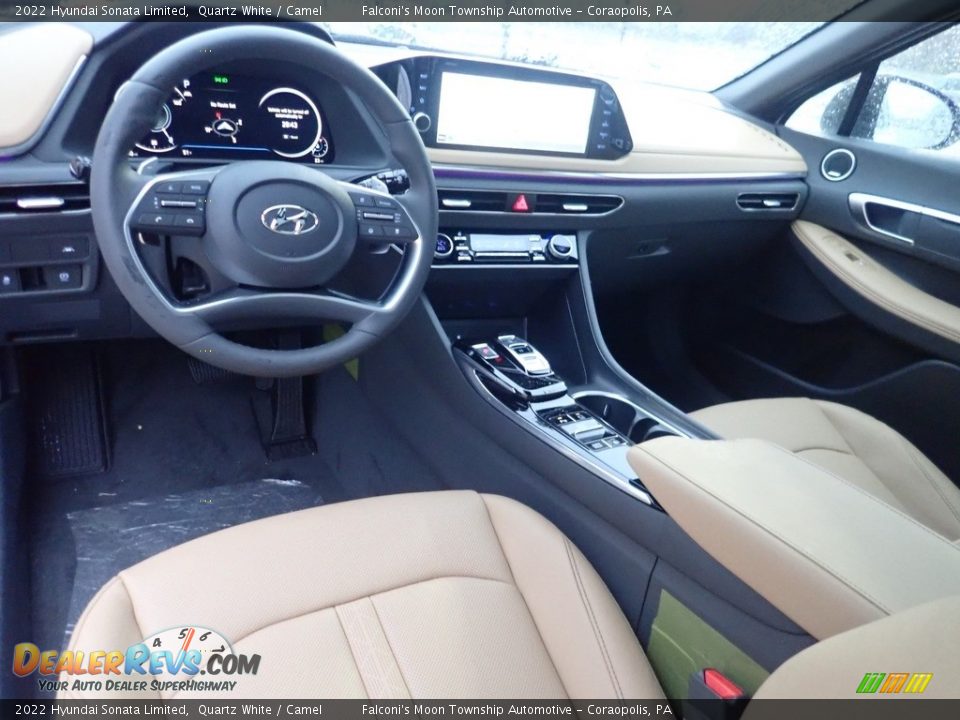 2022 Hyundai Sonata Limited Quartz White / Camel Photo #12