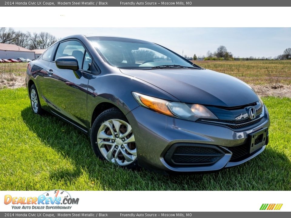 2014 Honda Civic LX Coupe Modern Steel Metallic / Black Photo #1