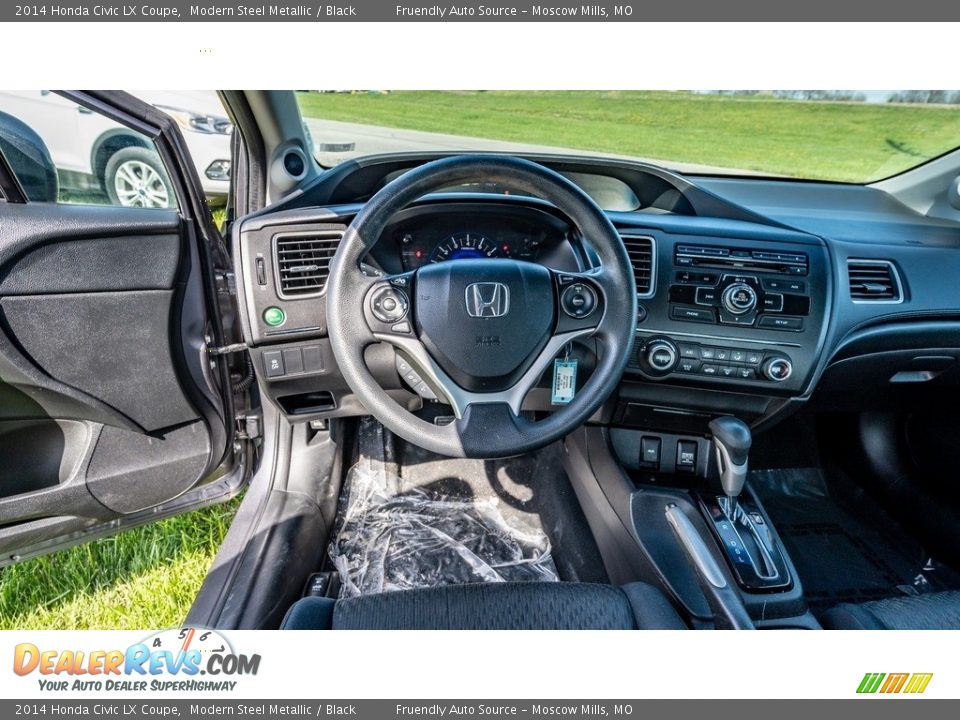 2014 Honda Civic LX Coupe Modern Steel Metallic / Black Photo #28