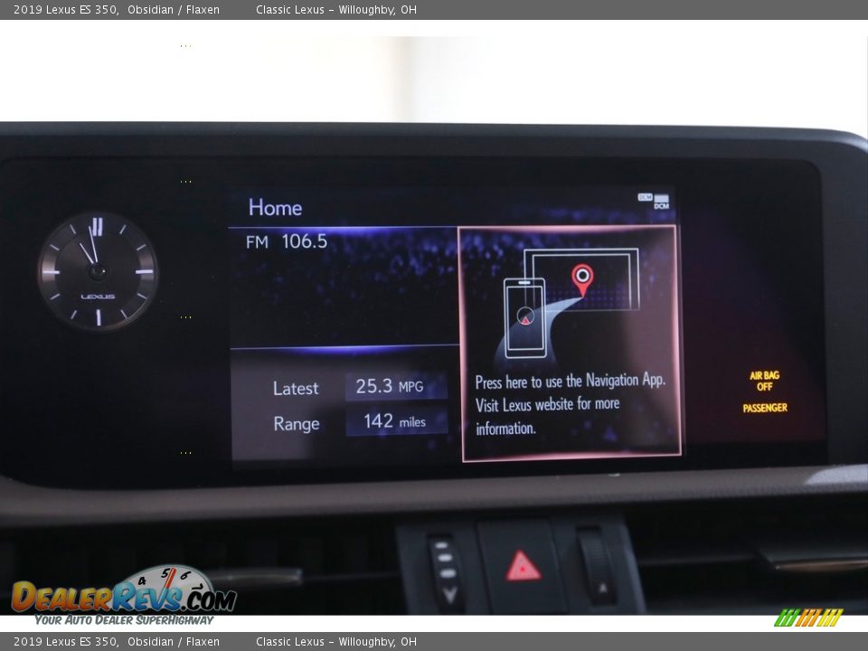 2019 Lexus ES 350 Obsidian / Flaxen Photo #10