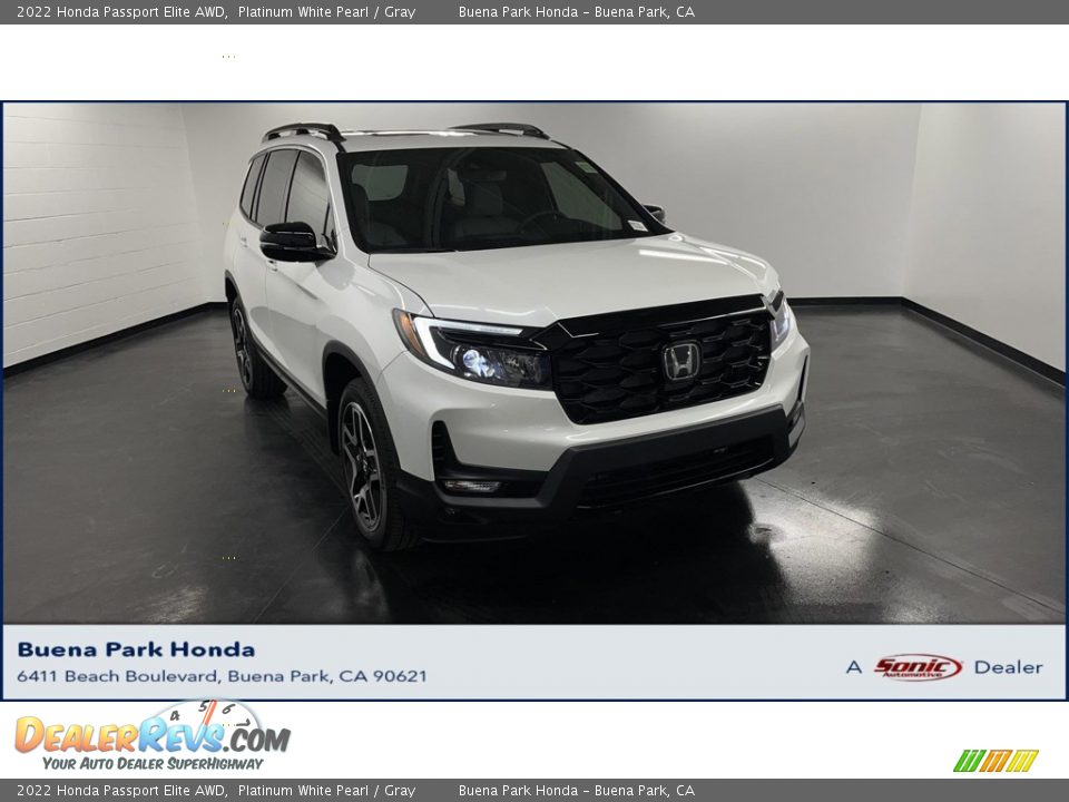 2022 Honda Passport Elite AWD Platinum White Pearl / Gray Photo #1