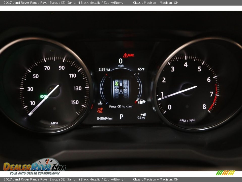 2017 Land Rover Range Rover Evoque SE Santorini Black Metallic / Ebony/Ebony Photo #8