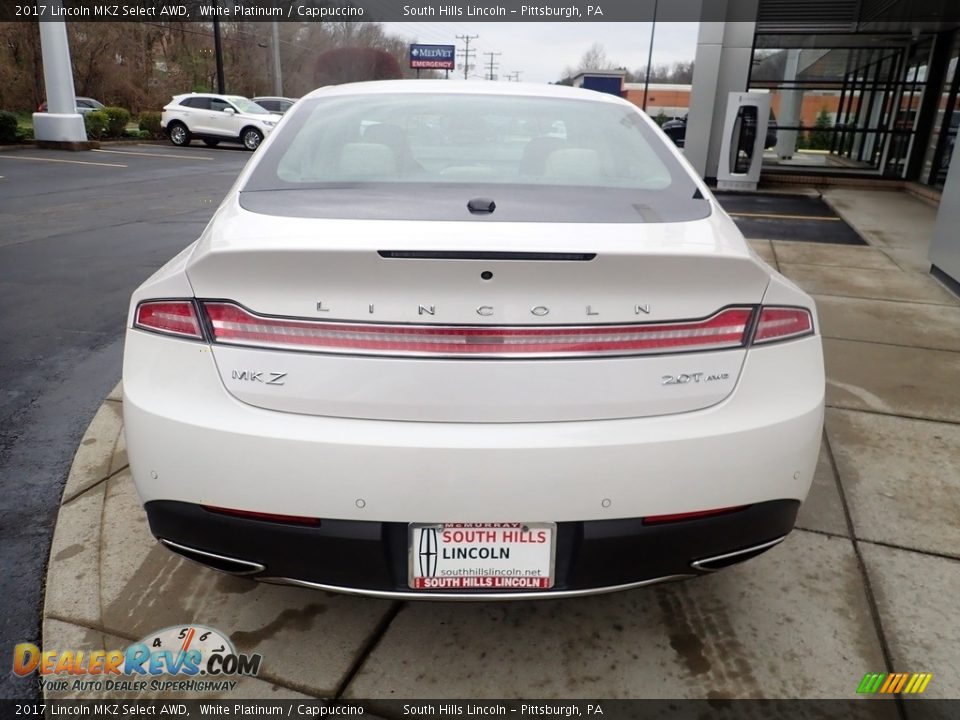 2017 Lincoln MKZ Select AWD White Platinum / Cappuccino Photo #4