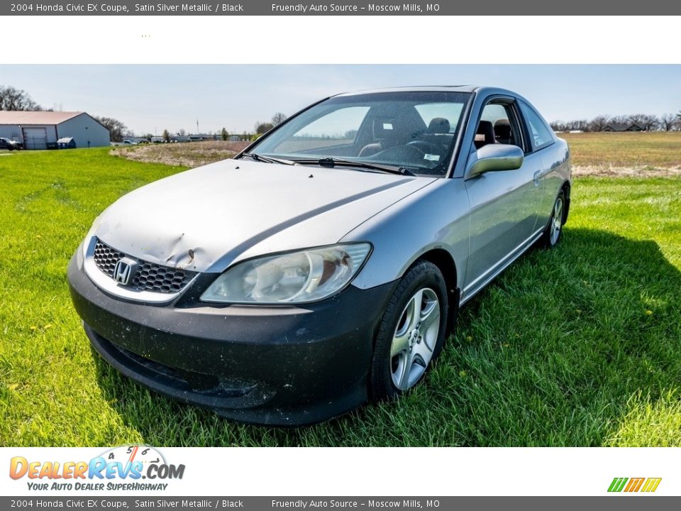 2004 Honda Civic EX Coupe Satin Silver Metallic / Black Photo #8