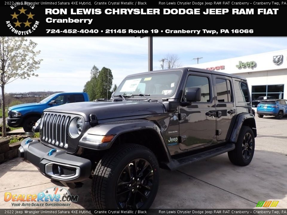 2022 Jeep Wrangler Unlimited Sahara 4XE Hybrid Granite Crystal Metallic / Black Photo #1