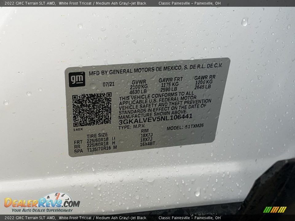 2022 GMC Terrain SLT AWD White Frost Tricoat / Medium Ash Gray/­Jet Black Photo #32