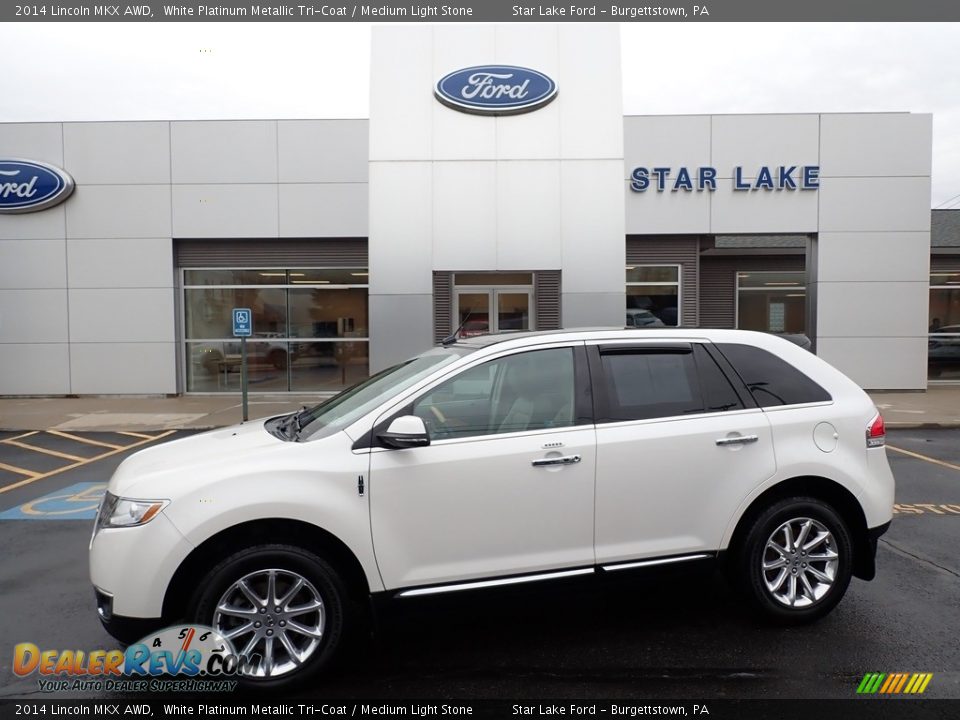 2014 Lincoln MKX AWD White Platinum Metallic Tri-Coat / Medium Light Stone Photo #1