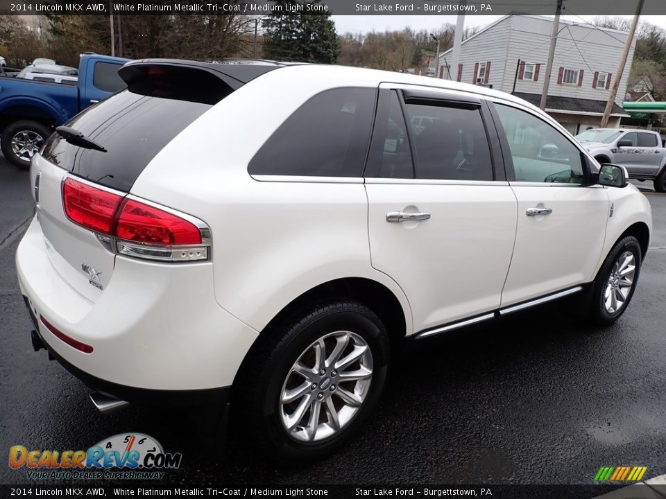 2014 Lincoln MKX AWD White Platinum Metallic Tri-Coat / Medium Light Stone Photo #6