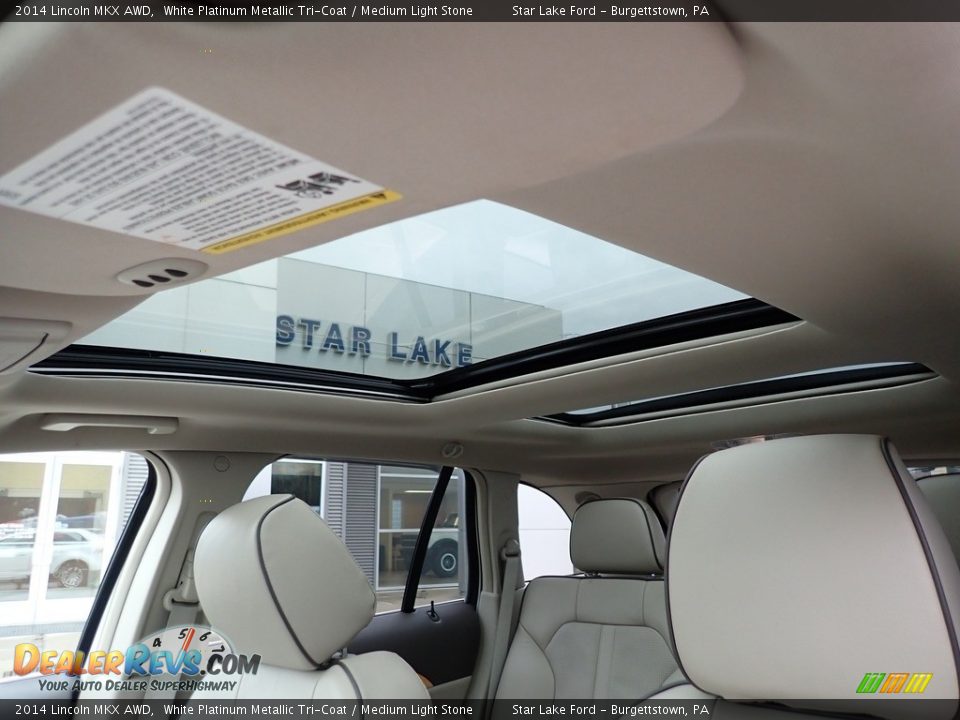 2014 Lincoln MKX AWD White Platinum Metallic Tri-Coat / Medium Light Stone Photo #16