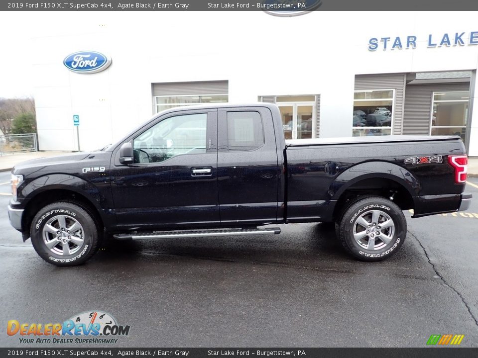 2019 Ford F150 XLT SuperCab 4x4 Agate Black / Earth Gray Photo #2