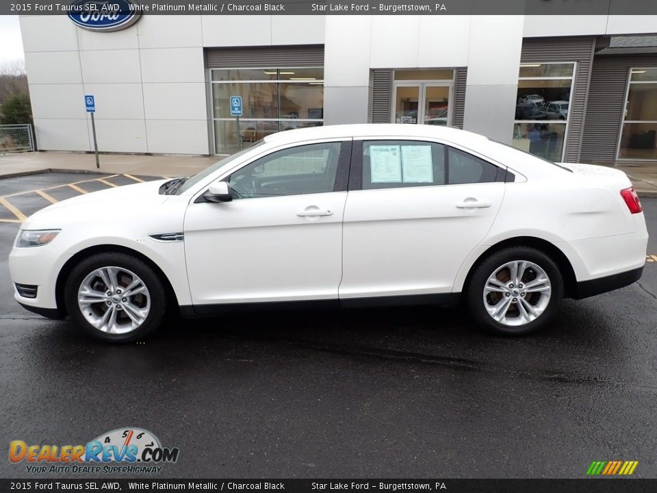 White Platinum Metallic 2015 Ford Taurus SEL AWD Photo #2