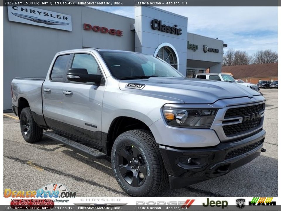 2022 Ram 1500 Big Horn Quad Cab 4x4 Billet Silver Metallic / Black Photo #1