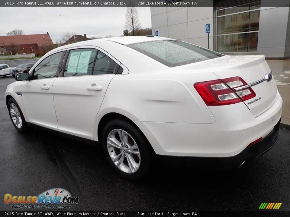 White Platinum Metallic 2015 Ford Taurus SEL AWD Photo #3