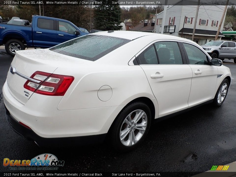 2015 Ford Taurus SEL AWD White Platinum Metallic / Charcoal Black Photo #6