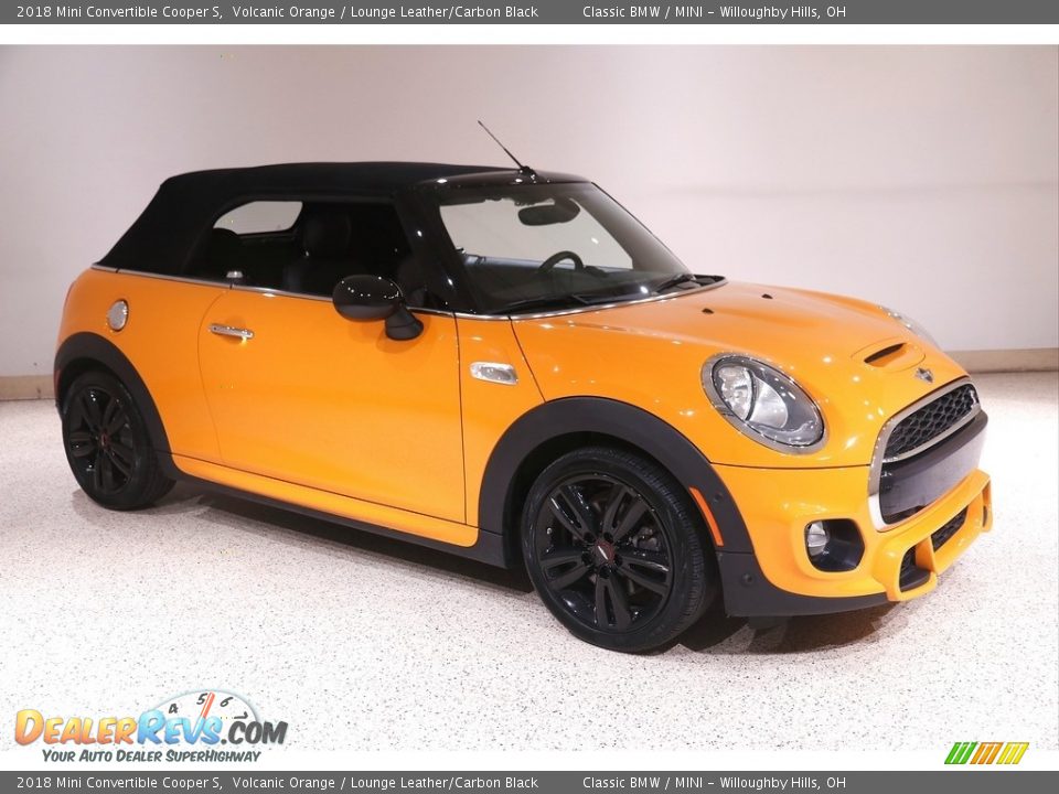 2018 Mini Convertible Cooper S Volcanic Orange / Lounge Leather/Carbon Black Photo #2