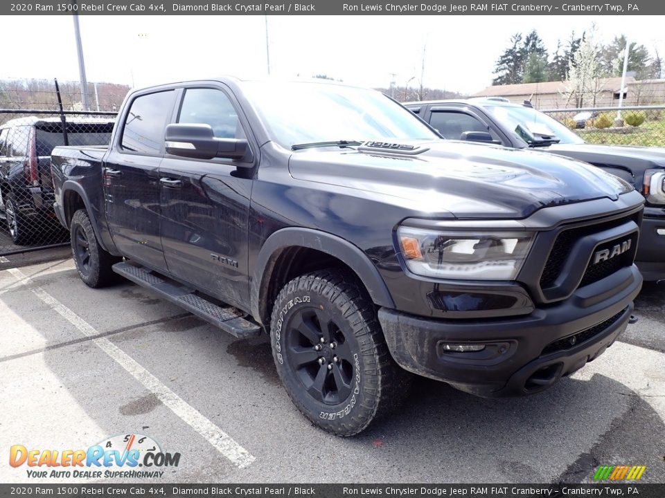 2020 Ram 1500 Rebel Crew Cab 4x4 Diamond Black Crystal Pearl / Black Photo #4