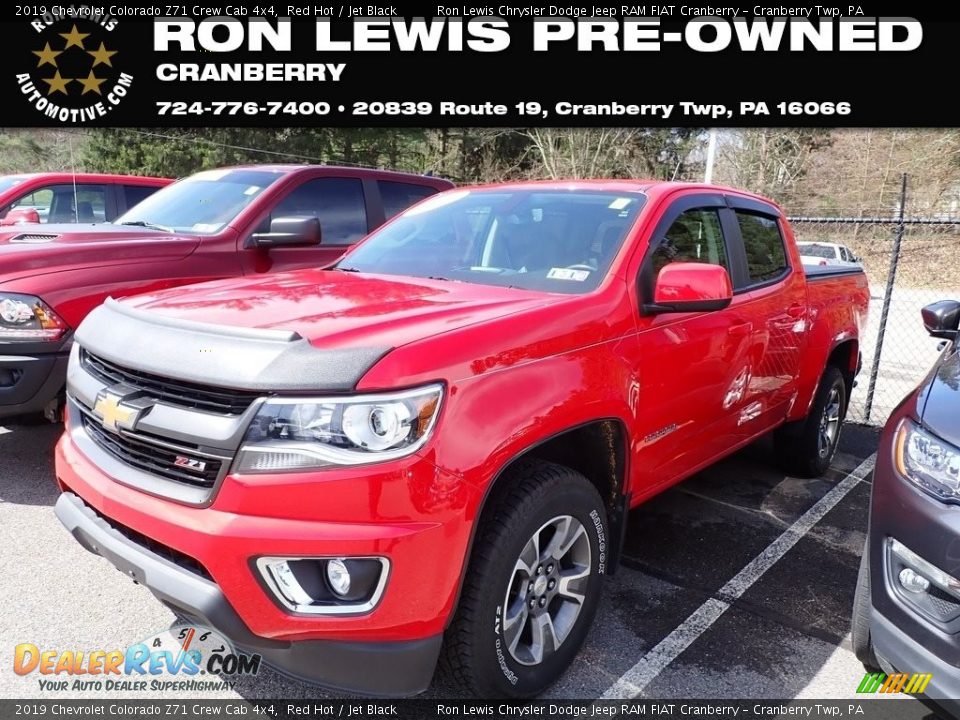 2019 Chevrolet Colorado Z71 Crew Cab 4x4 Red Hot / Jet Black Photo #1