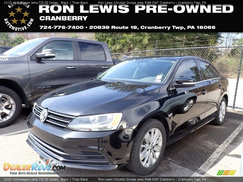 2015 Volkswagen Jetta TDI SE Sedan Black / Titan Black Photo #1