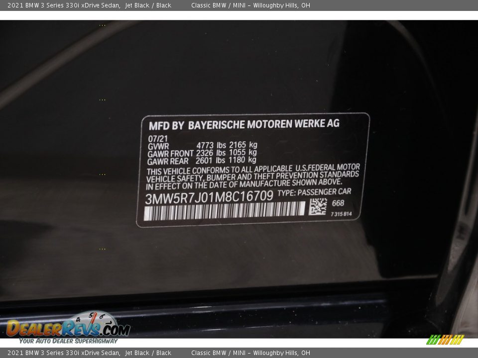 2021 BMW 3 Series 330i xDrive Sedan Jet Black / Black Photo #22