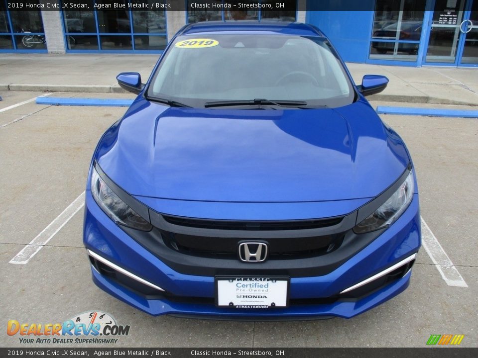 2019 Honda Civic LX Sedan Agean Blue Metallic / Black Photo #2